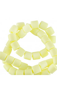 Polymer tube beads 6mm - Pale yellow